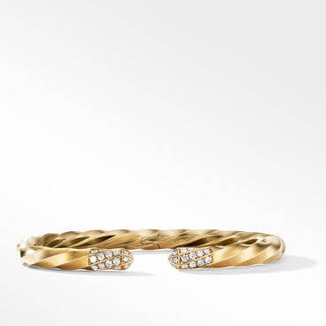 Empire Cable Bracelet in 18K Yellow Gold with Diamonds, 5mm