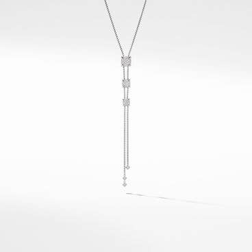 Chatelaine® Y Necklace in Sterling Silver with Pavé Diamonds