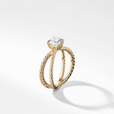 DY Crossover® Engagement Ring in 18K Yellow Gold, Cushion