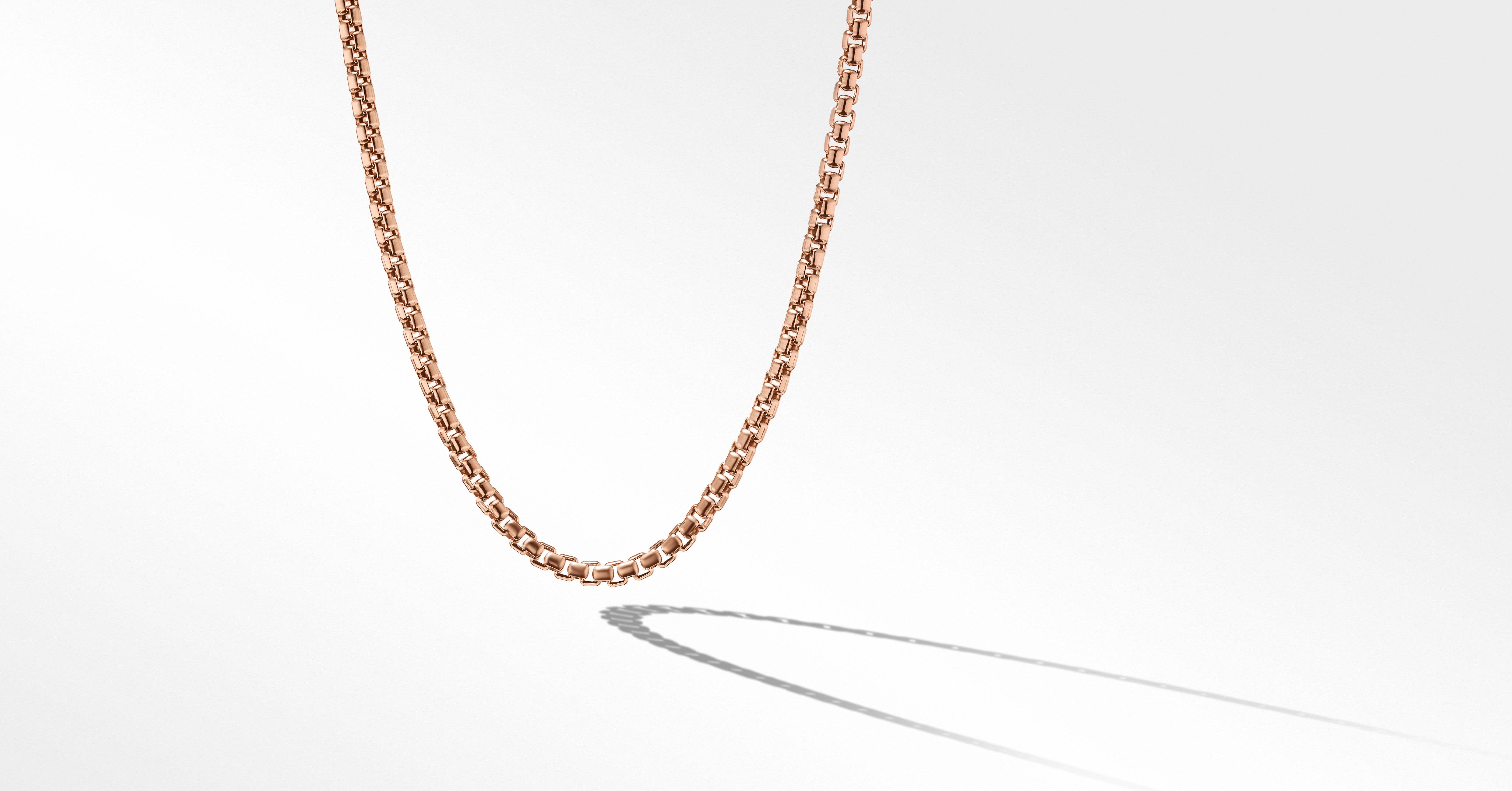 Small Box Chain Necklace in 18K Rose 