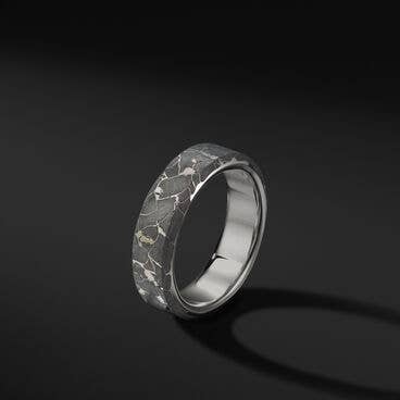 Meteorite Band Ring in Sterling Silver