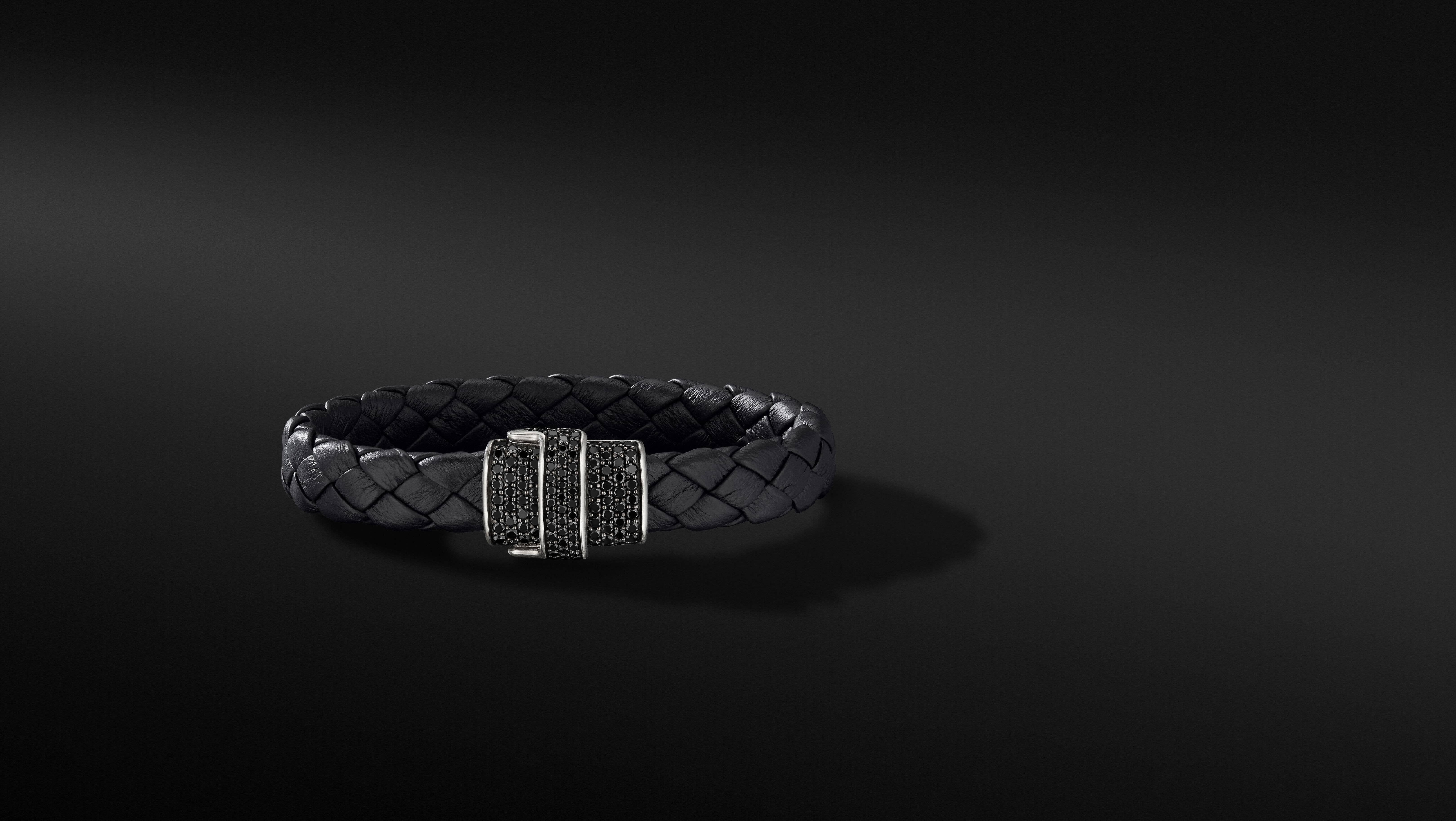 David Yurman Armory Black Leather Bracelet - munimoro.gob.pe