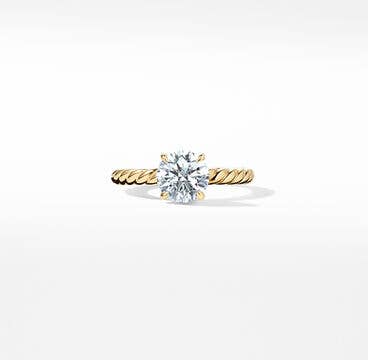 DY Unity Cable Solitaire Engagement Ring in 18K Yellow Gold, Round