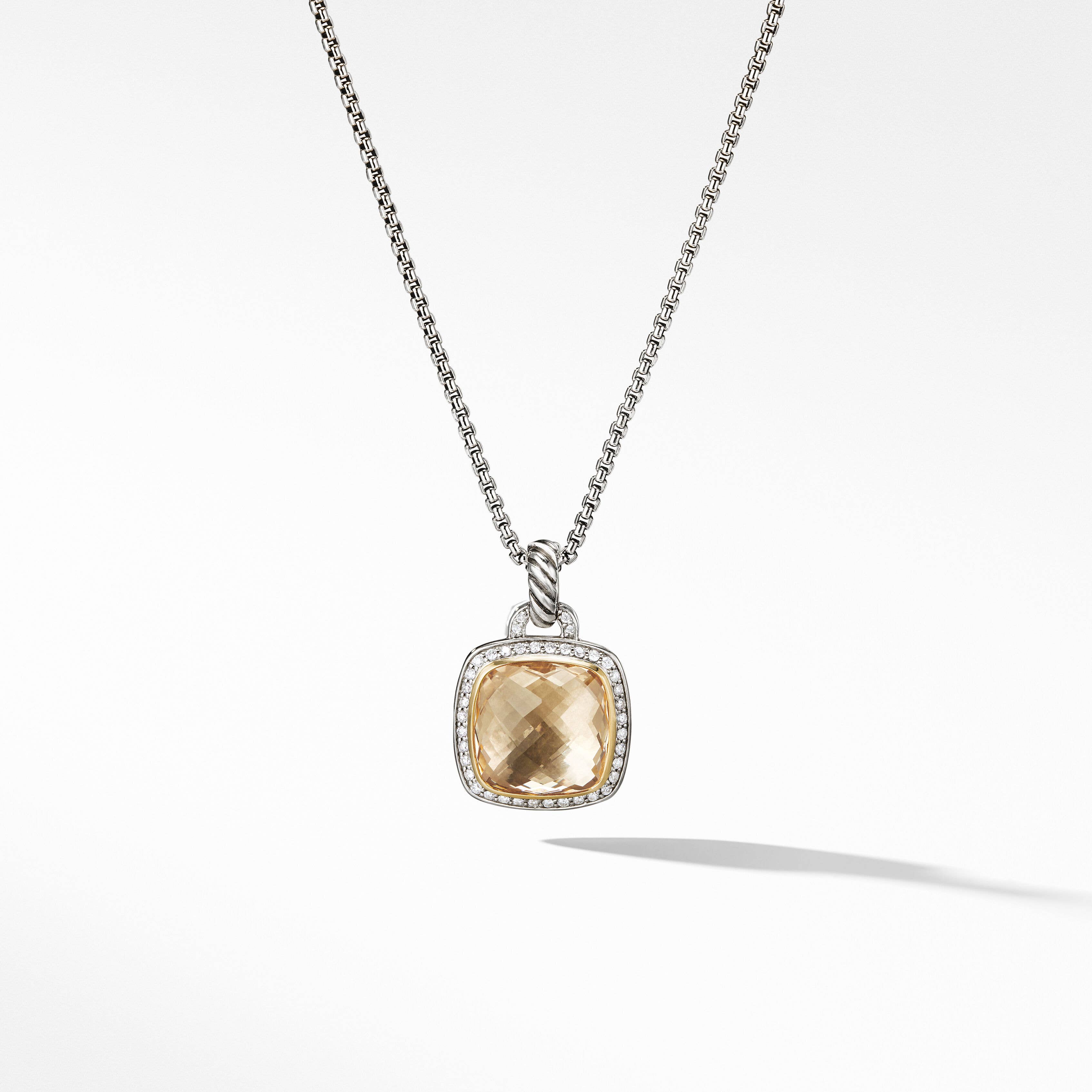 Albion® Pendant with Champagne Citrine, Pavé Diamonds and 18K Yellow Gold