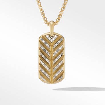 Streamline® Tag in 18K Yellow Gold with Baguette Diamonds