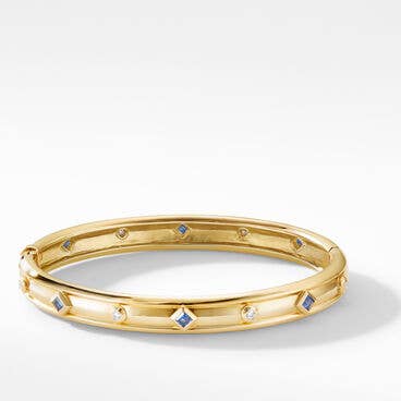 Modern Renaissance Bracelet in 18K Yellow Gold with Blue Sapphires and Diamonds