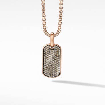 Streamline® Tag in 18K Rose Gold with Pavé Cognac Diamonds