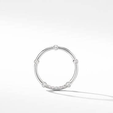 DY Astor Band Ring in Platinum with Pavé Diamonds