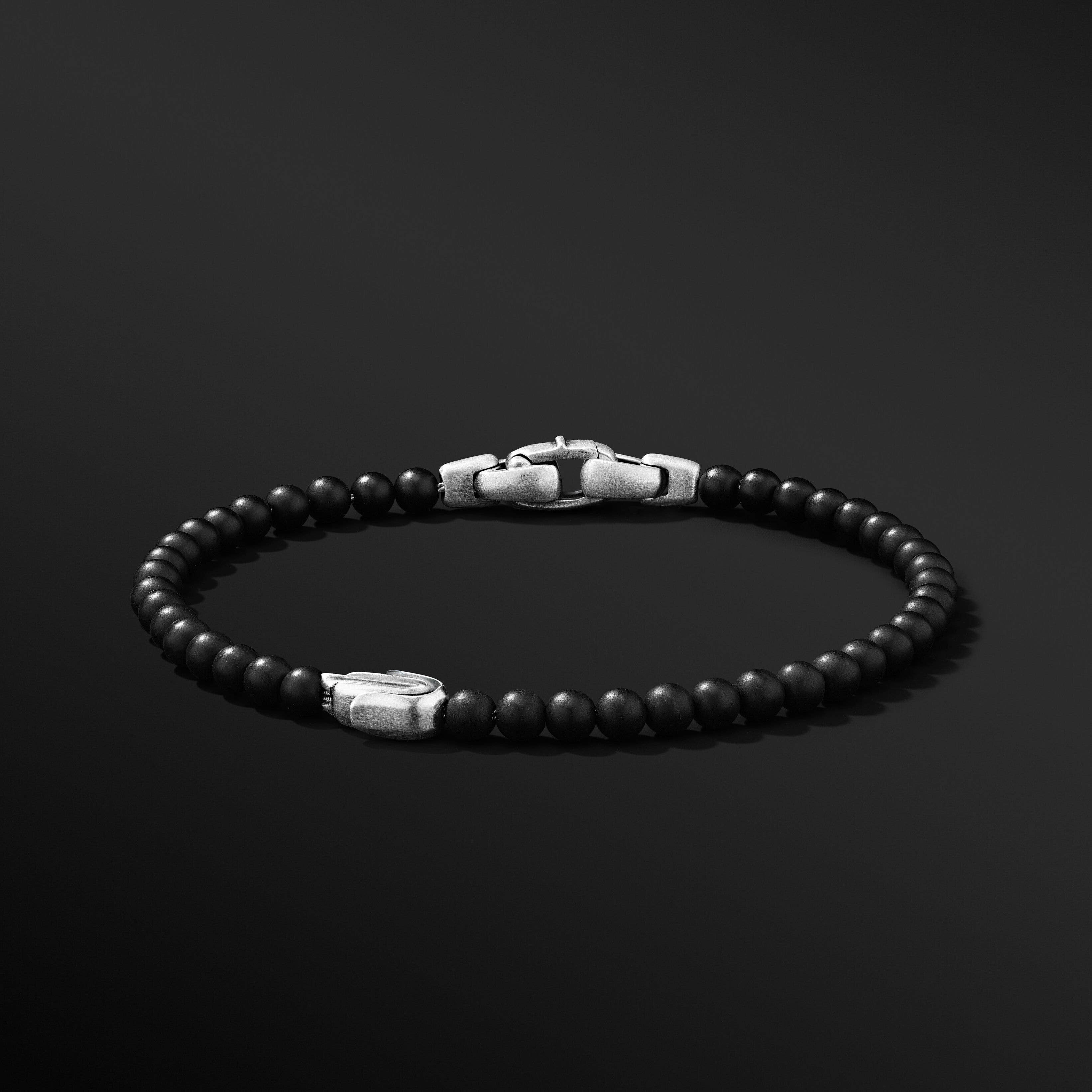 Spiritual Beads Hamsa Bracelet with Black Onyx