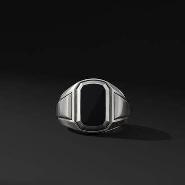 Deco Signet Ring with Black Onyx