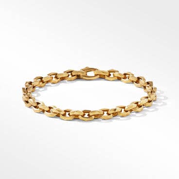 Torqued Faceted Chain Link Bracelet in 18K Yellow Gold