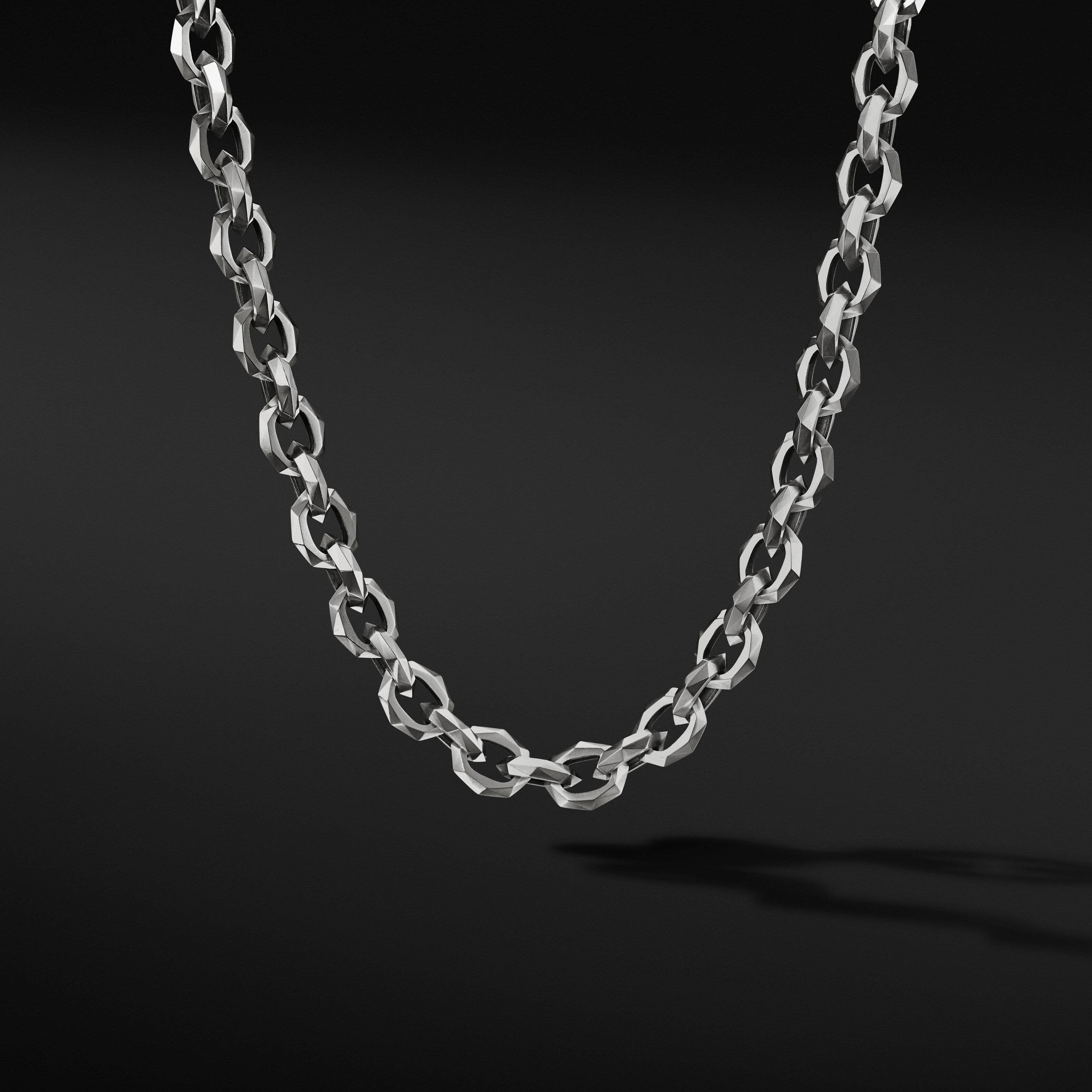 Torqued Faceted Chain Link Necklace