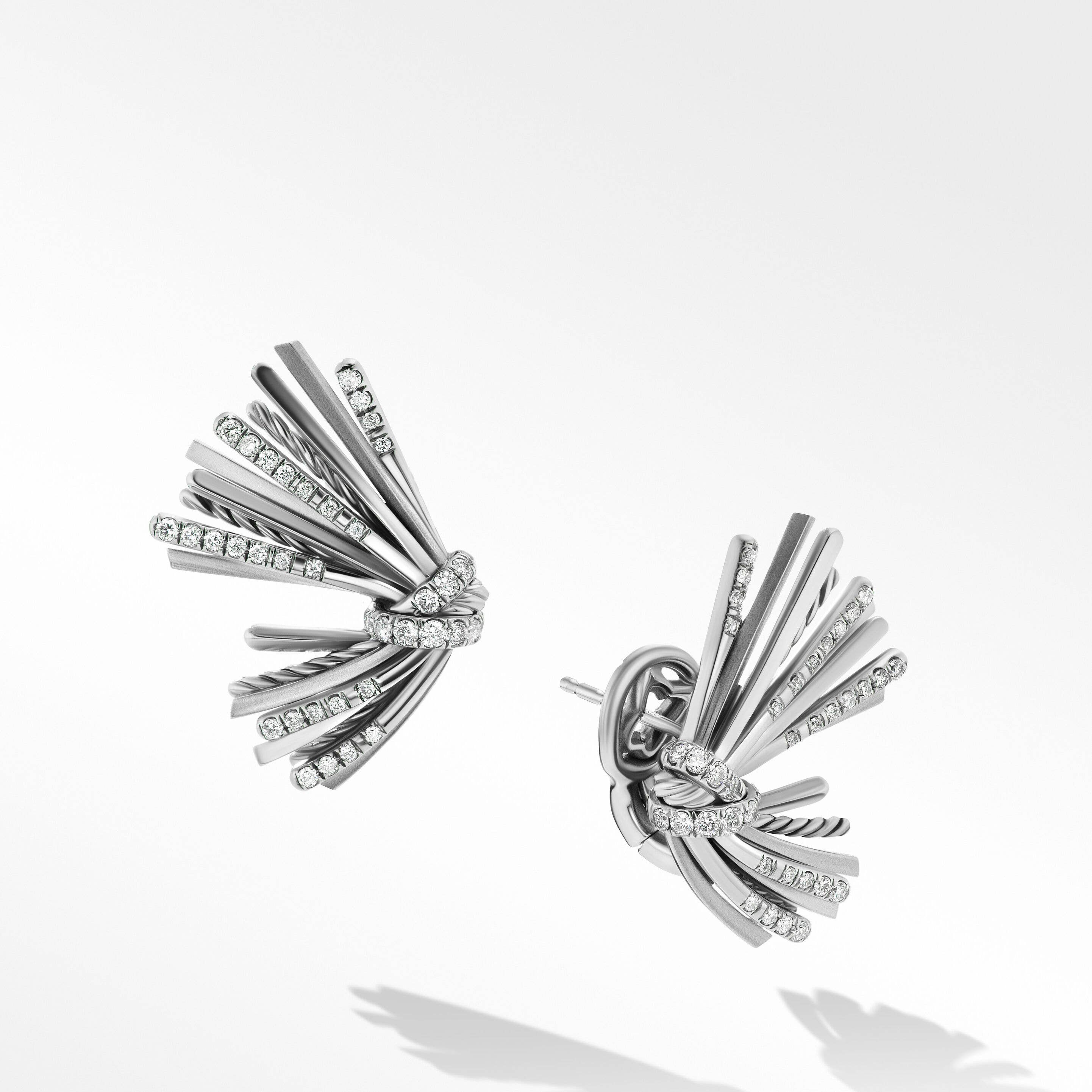 Angelika™ Flair Earrings in Sterling Silver with Pavé Diamonds