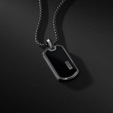 Streamline® Beveled Tag in Black Titanium with Black Onyx