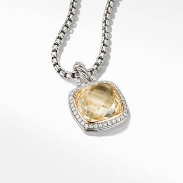 Albion® Pendant with Champagne Citrine, Pavé Diamonds and 18K Yellow Gold