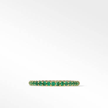 Cable Collectables® Stack Ring in 18K Yellow Gold with Pavé Emeralds