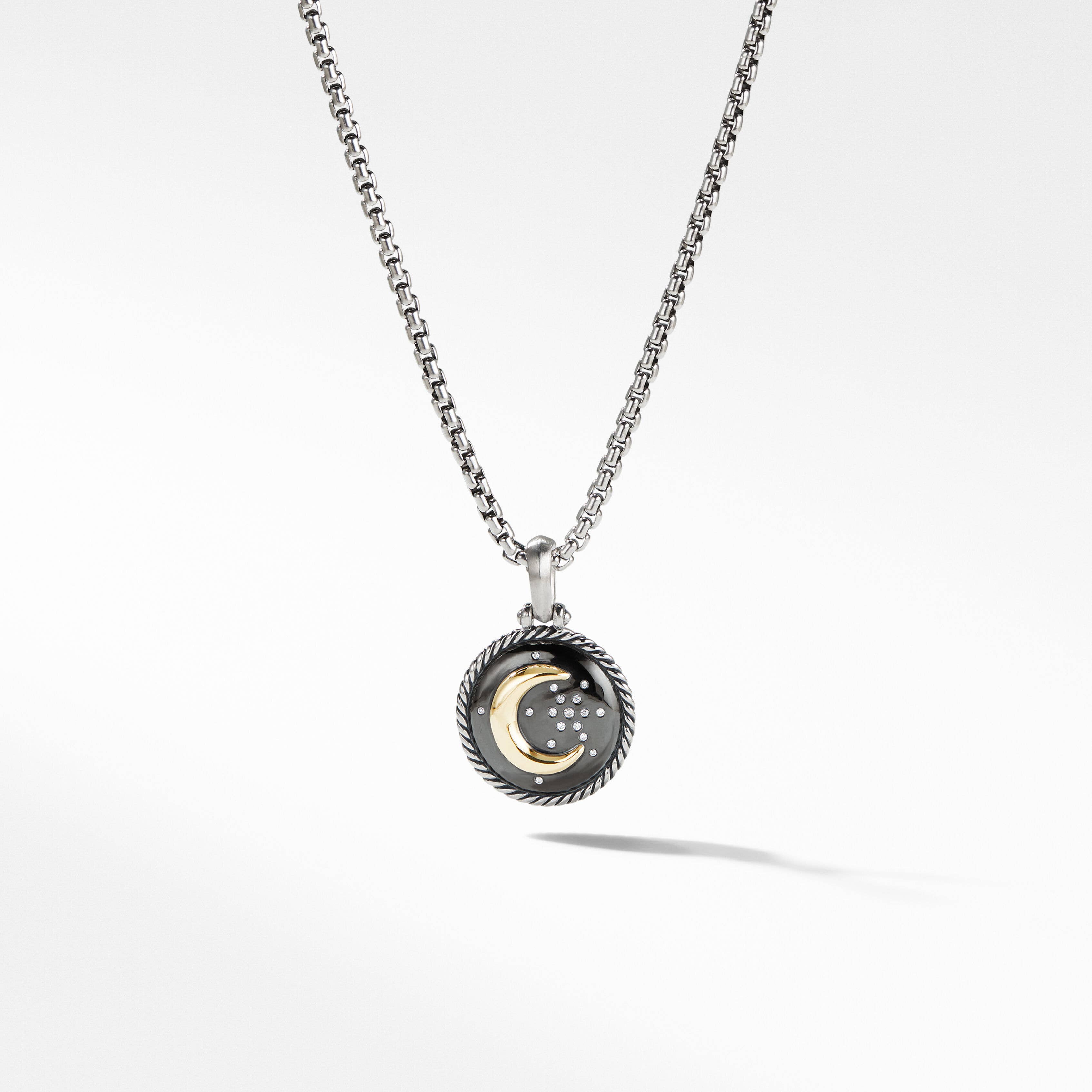 Moon and Star Amulet with 18K Yellow Gold and Diamonds