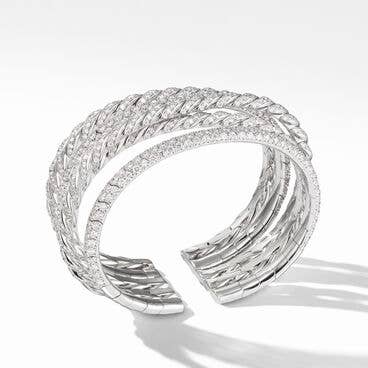 Pavéflex Five Row Bracelet in 18K White Gold with Diamonds