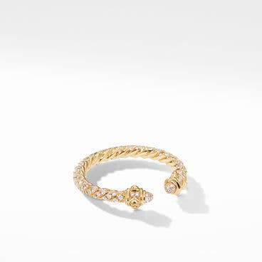 Renaissance Ring in 18K Yellow Gold with Full Pavé Diamonds