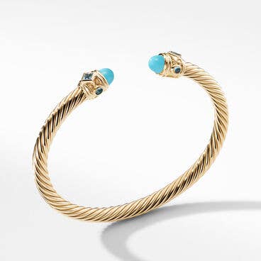 Renaissance Color Bracelet in 18K Yellow Gold with Turquoise and Hampton Blue Topaz