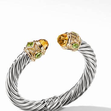 Renaissance Bracelet in Sterling Silver with Citrine, Peridot, Green Tourmaline and 14K Yellow Gold