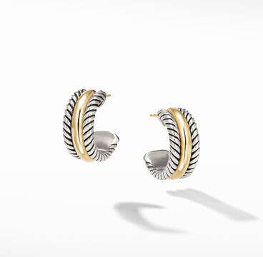 Cable Collectibles® Huggie Hoop Earrings with 14K Yellow Gold
