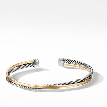 Crossover Bracelet in Sterling Silver with 18K Yellow Gold
