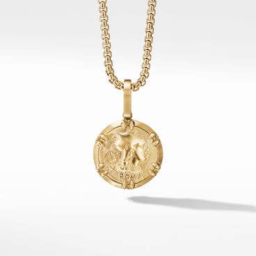 Roman Reversible Amulet in 18K Yellow Gold with Diamonds