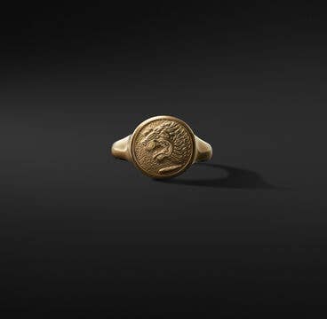Petrvs® Lion Pinky Ring in 18K Yellow Gold