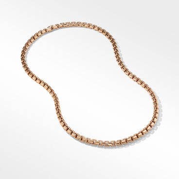 Box Chain Necklace in 18K Rose Gold, 7.5mm