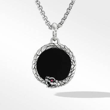 Cairo Ouroboros Amulet with Black Onyx and Ruby