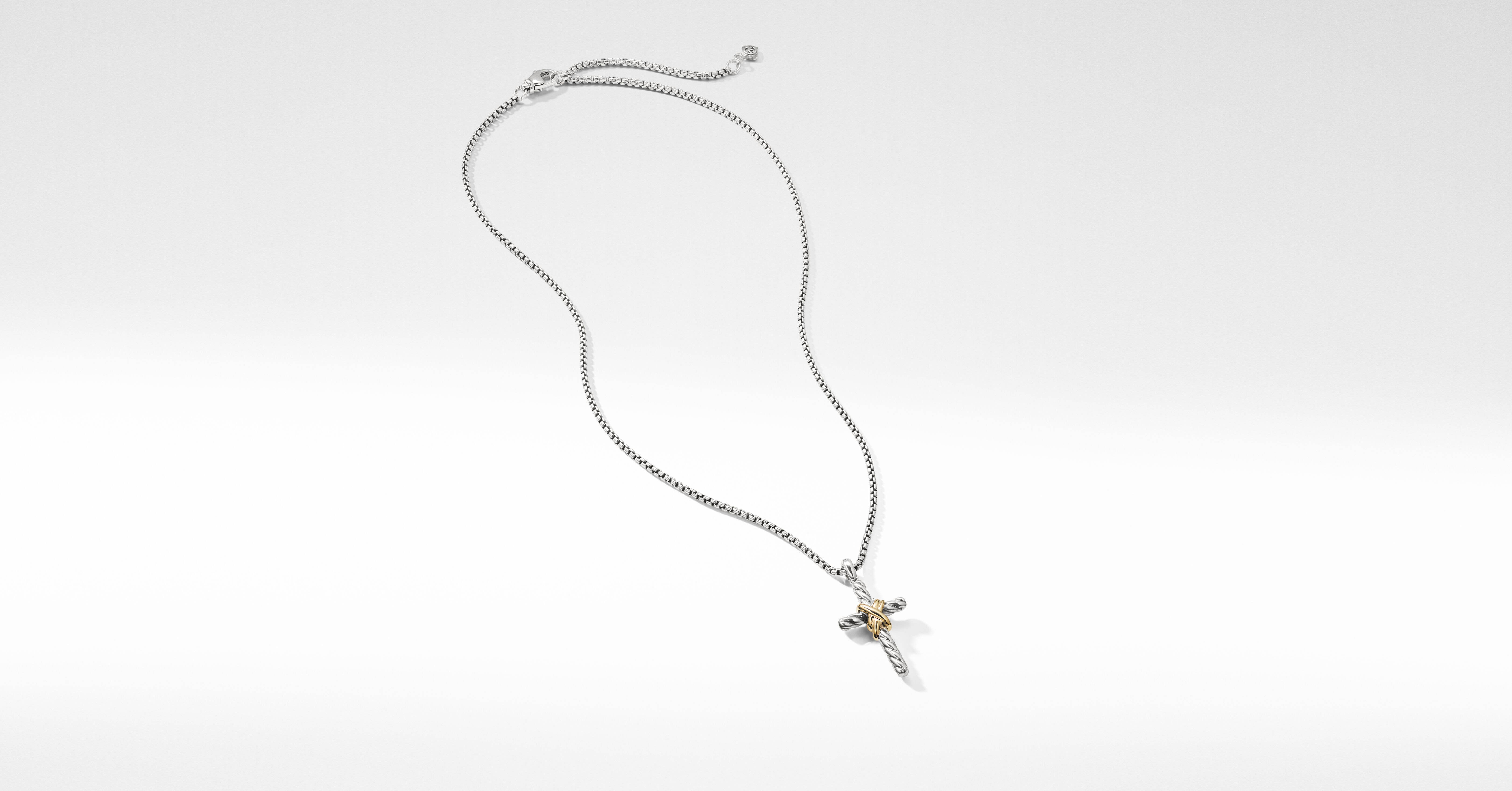 X Cross Necklace with 14K Yellow Gold 