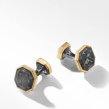 Forged Carbon Cufflinks with 18K Yellow Gold