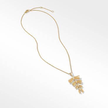 Angelika™ Fringe Pendant Necklace in 18K Yellow Gold with Pavé Diamonds