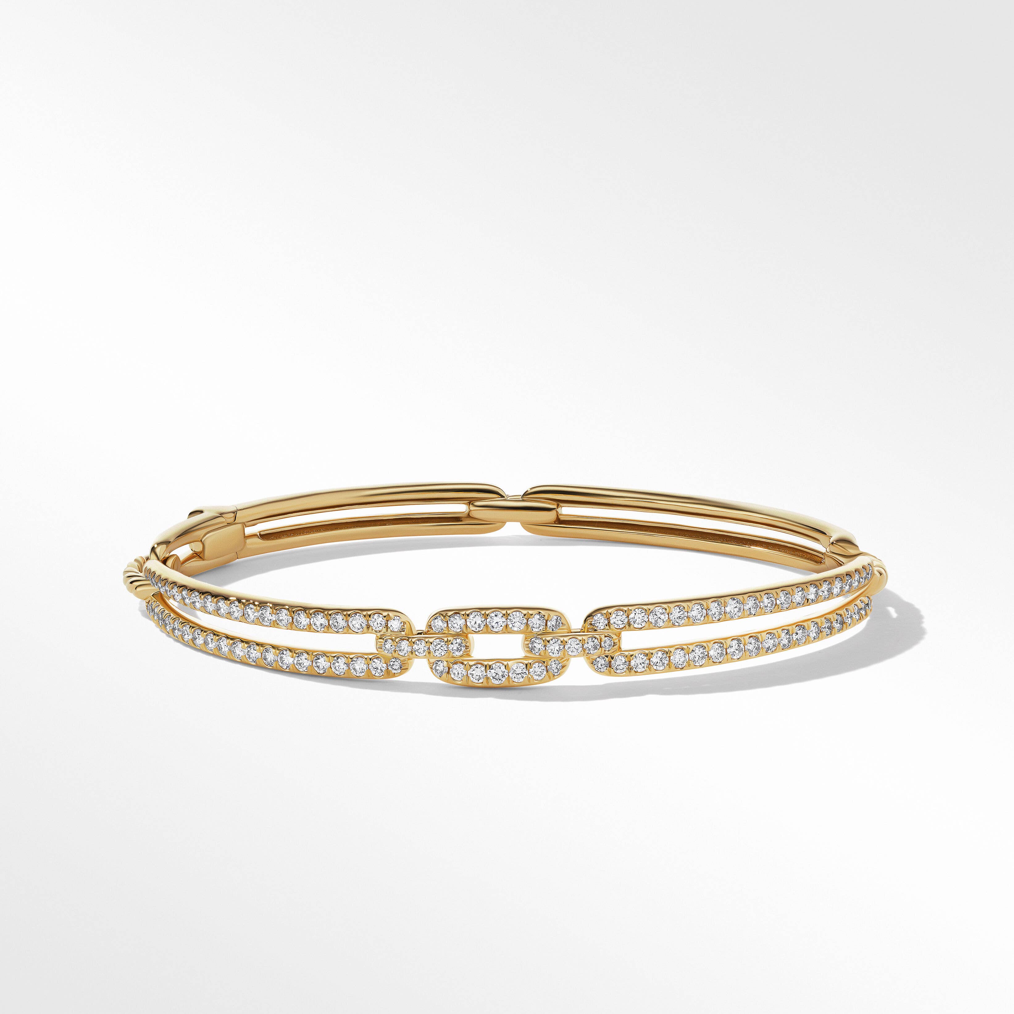 Stax Linked Bracelet in 18K Yellow Gold with Pavé Diamonds