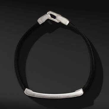 Deco Bar Station Black Leather Bracelet with Black Onyx