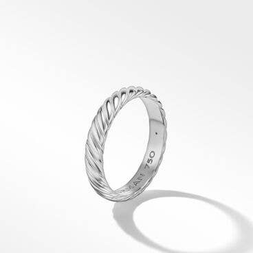 Cable Band Ring in 18K White Gold