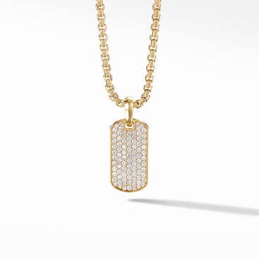 Pavé Tag in 18K Yellow Gold with Diamonds