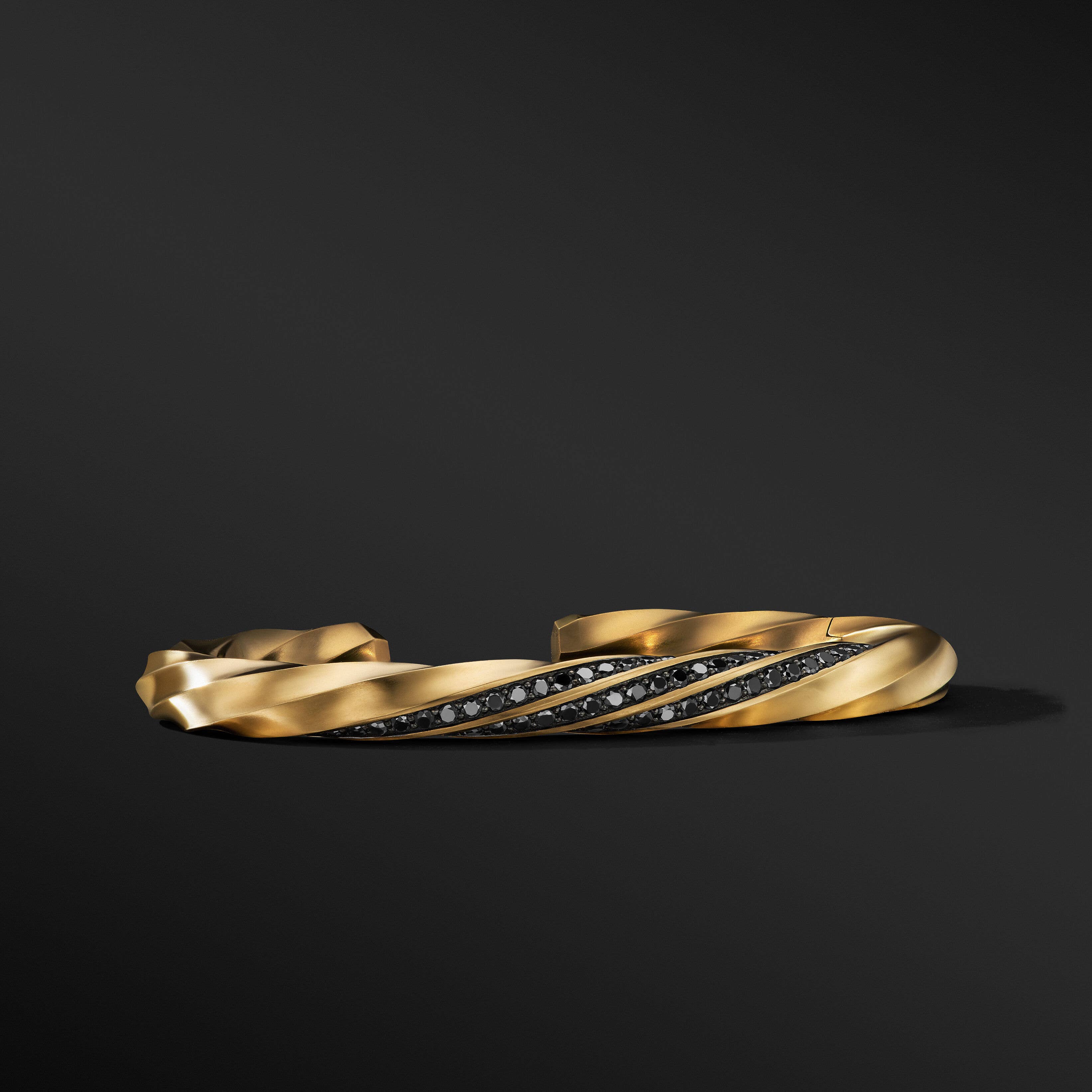 Cable Edge Cuff Bracelet in Recycled 18K Yellow Gold, 8mm