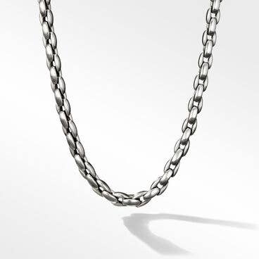 Elongated Box Chain Necklace in Sterling Silver, 6mm