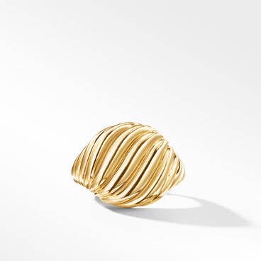 Sculpted Cable Pinky Ring in 18K Yellow Gold