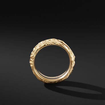 Waves Forged Carbon Band Ring in 18K Yellow Gold