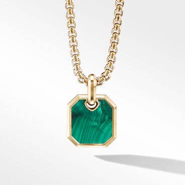 Roman Amulet in 18K Yellow Gold with Malachite