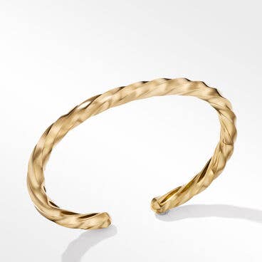 Cable Edge Cuff Bracelet in Recycled 18K Yellow Gold, 5.5mm