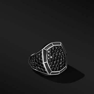 Streamline® Signet Ring with Pavé Black Diamonds