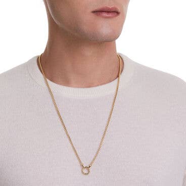 Smooth Amulet Box Chain Necklace in 18K Yellow Gold, 2.7mm