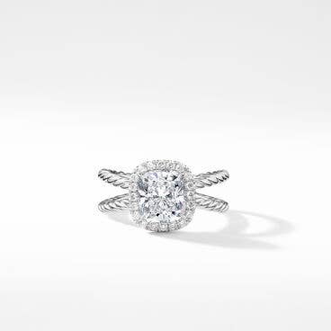 DY Crossover® Capri Engagement Ring in Platinum, Cushion