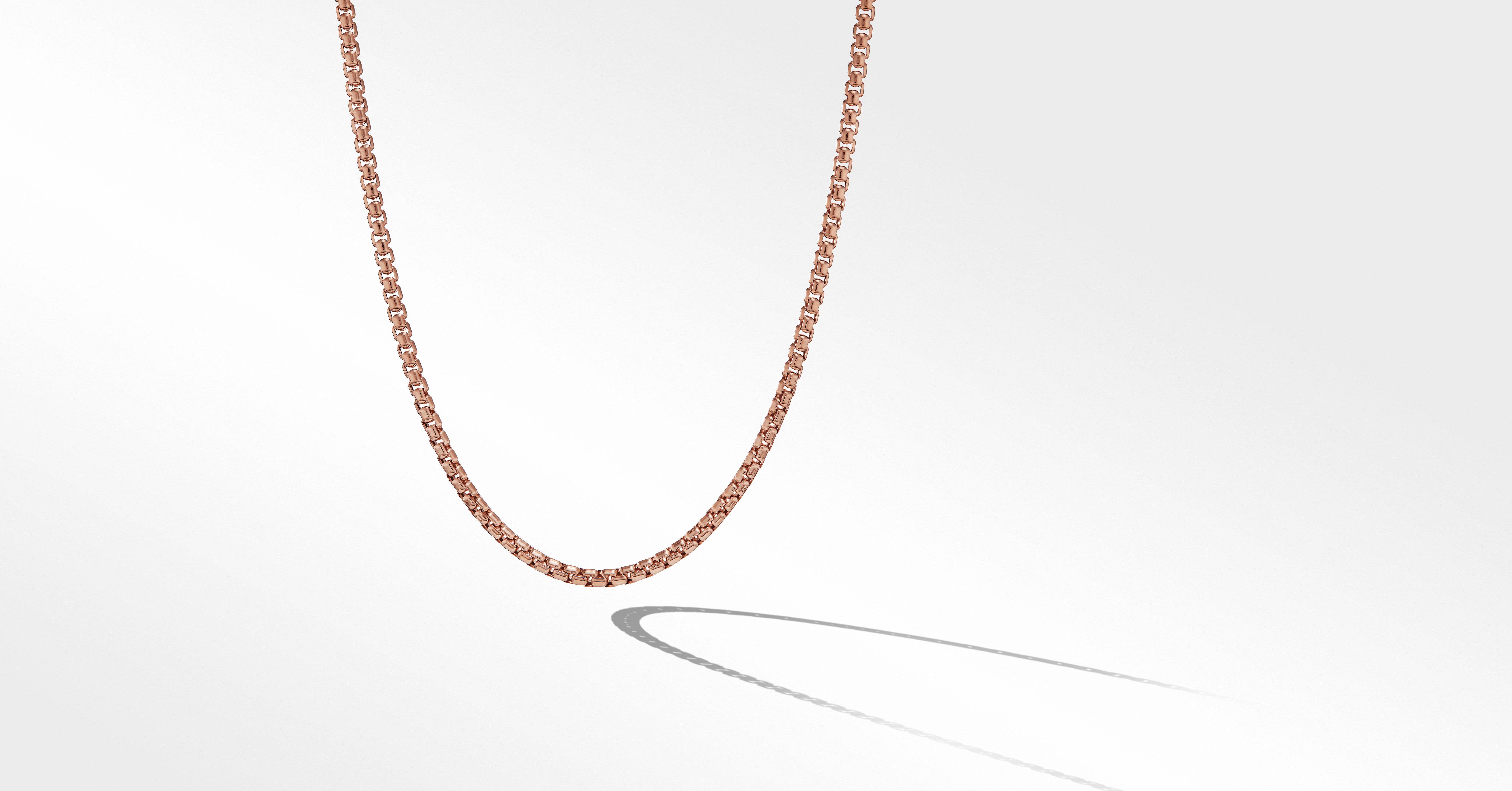 Small Box Chain Necklace in 18K Rose 