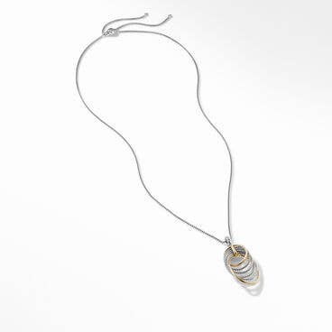 DY Origami Pendant Necklace in Sterling Silver with 18K Yellow Gold