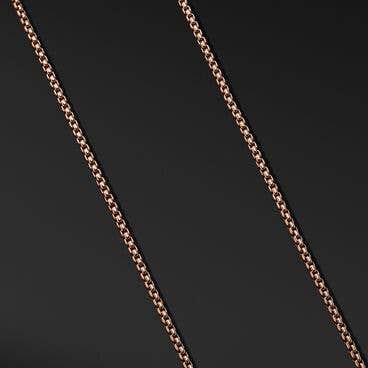 Box Chain Necklace in 18K Rose Gold, 2.7mm